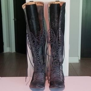 Faryl Robin x Free People Lace Up Knee Boots